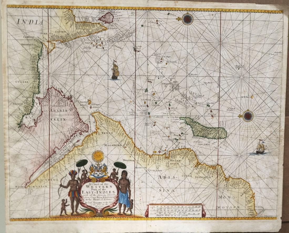 A Chart of the Western Part of the East-IndiesÉ: Title/Content of Map: A Chart of the Western Part of the East-IndiesÉ Date Printed: 1716 Cartographer: Samuel Thornton Material/Medium: Copperplate Engraving Size: 21.25 x 18.6 inches Reserve: $300.0