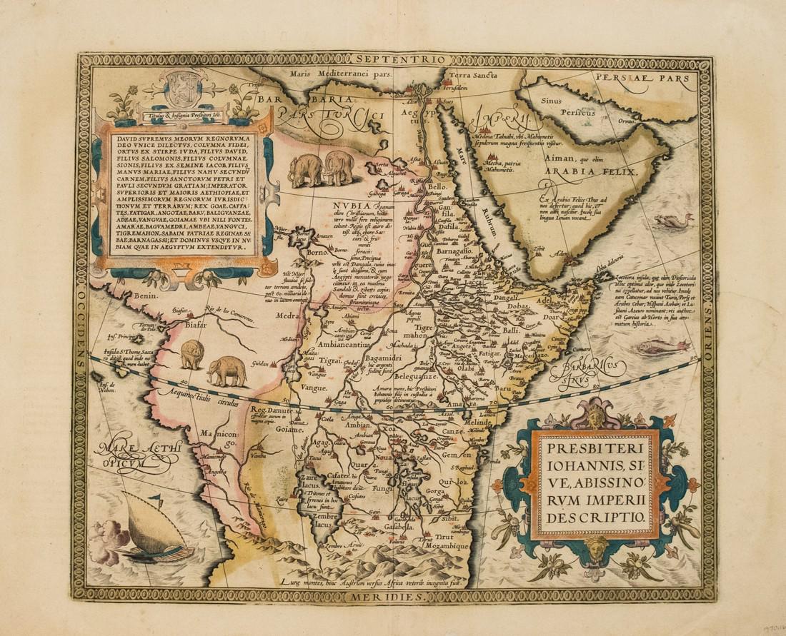 1592 Ortelius Map of Central Africa -- Presbiteri (1 of 1)