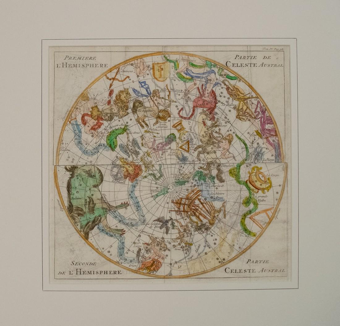 1743 Back Celestial Chart of the Southern Hemisphere -- (1 of 1)