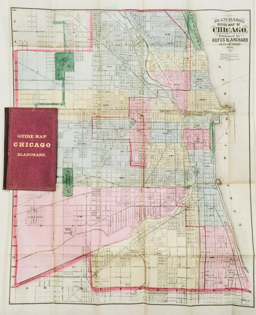 1872 Blanchard's Chicago Map One Year After the Fire -- (1 of 1)