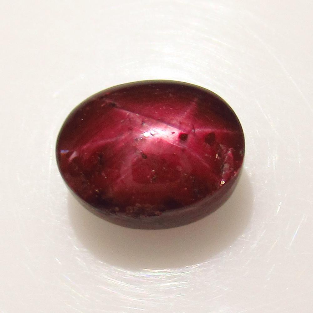 4.10 Ct Genuine Six Line Red Star Ruby Oval Cab (1 of 2)