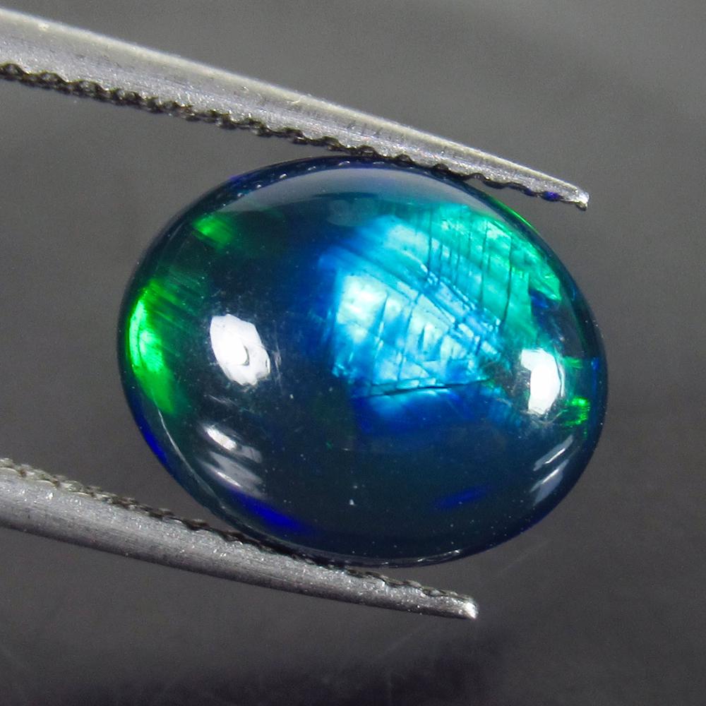 2.67 Ct Genuine Ethiopian Fire Black Opal Oval Cab (1 of 2)