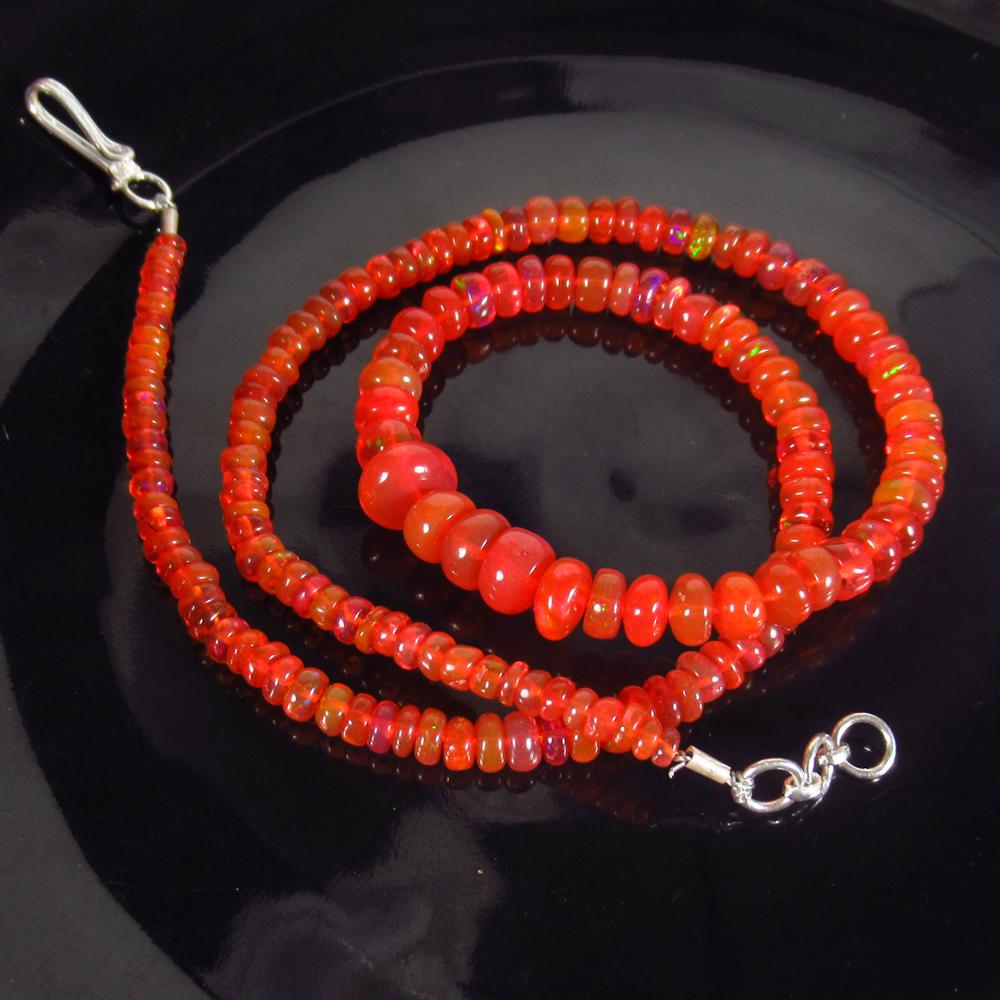 51.04 Ct 925 Silver 151 Orange Fire Opal Beads (1 of 2)