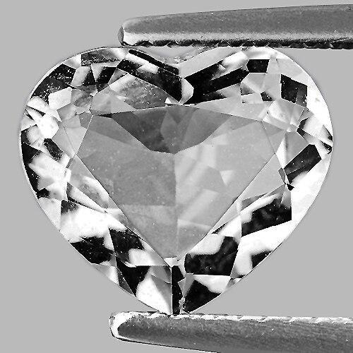 1.20 ct white beryl heart: No Reserve! Title: 1.20 ct white beryl heart Color/Clarity: white/IF Gemstone Type: natural /untreated Carat Weights: 1.2 Size/Dimensions: 8.08 x 7.55 x 3.76 mm Origin: Brazil Shipping: Domestic: