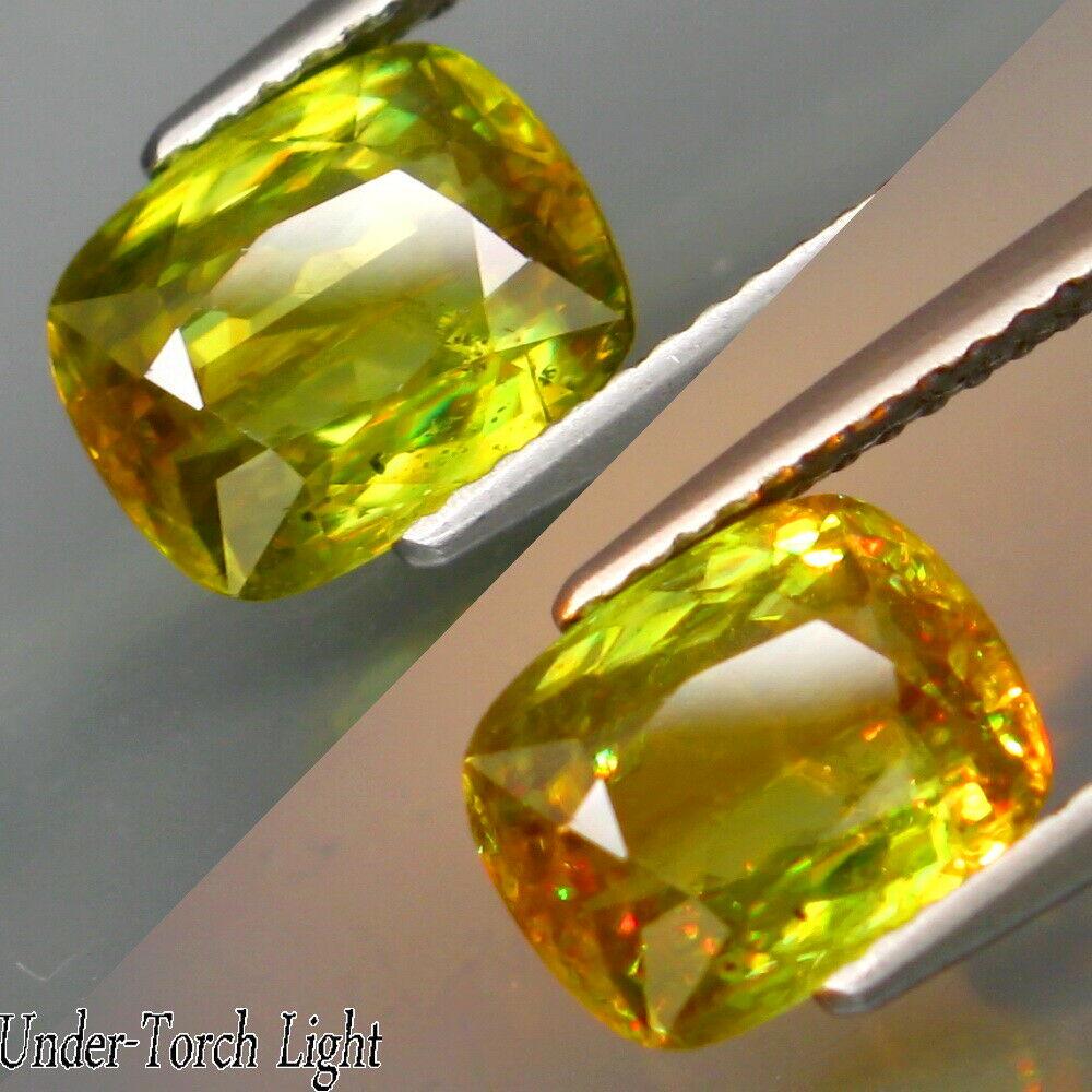 2,36 ct Natural Yellow Sphene (Rainbow Spark Under Sun (1 of 2)