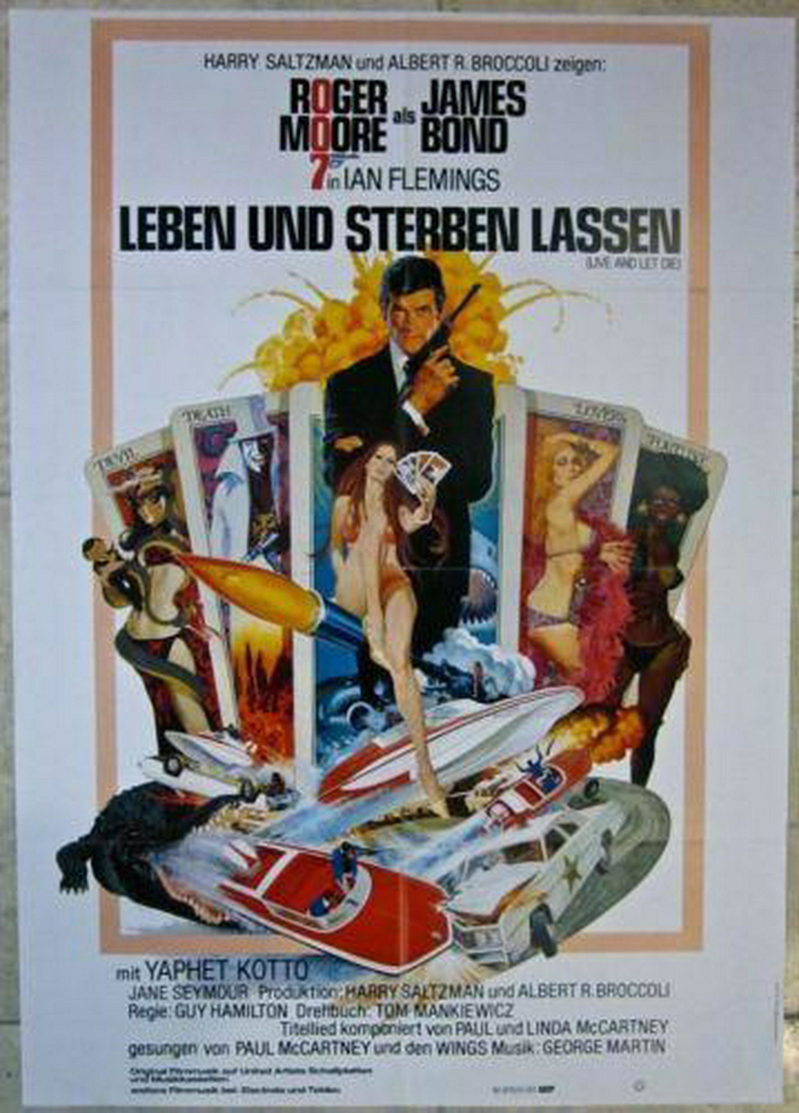 LIVE AND LET DIE - ORIGINAL 1973 GERMAN POSTER - FUN (1 of 1)