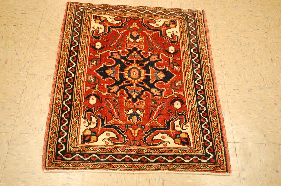 C1950s VINTAGE PERSIAN HERIZ SERAPI RU, RARE SIZE 2'6" (1 of 10)