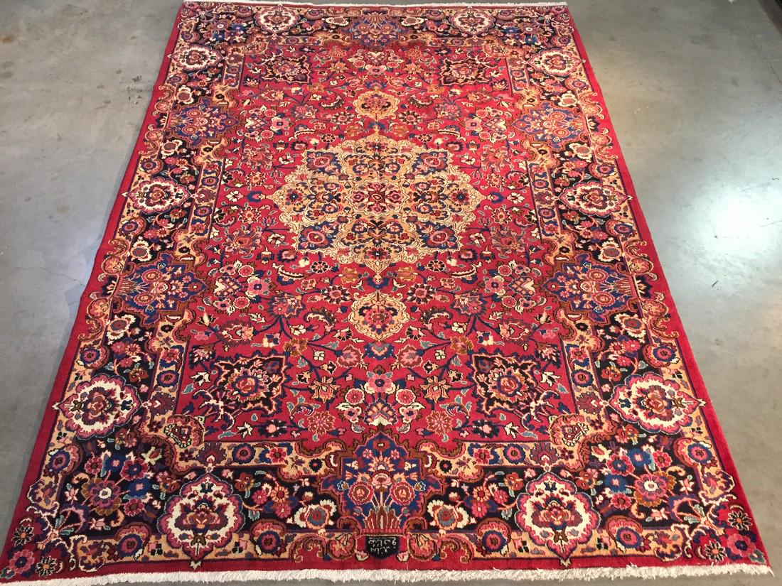 VINTAGE PERSIAN MASHAD RUG 6.9x9.6 (1 of 9)