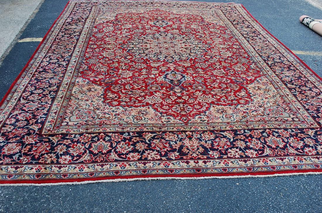 c1950s Vintage DETAILED DESIGN PERSIAN KESHAN RUG 9' 4" (1 of 12)
