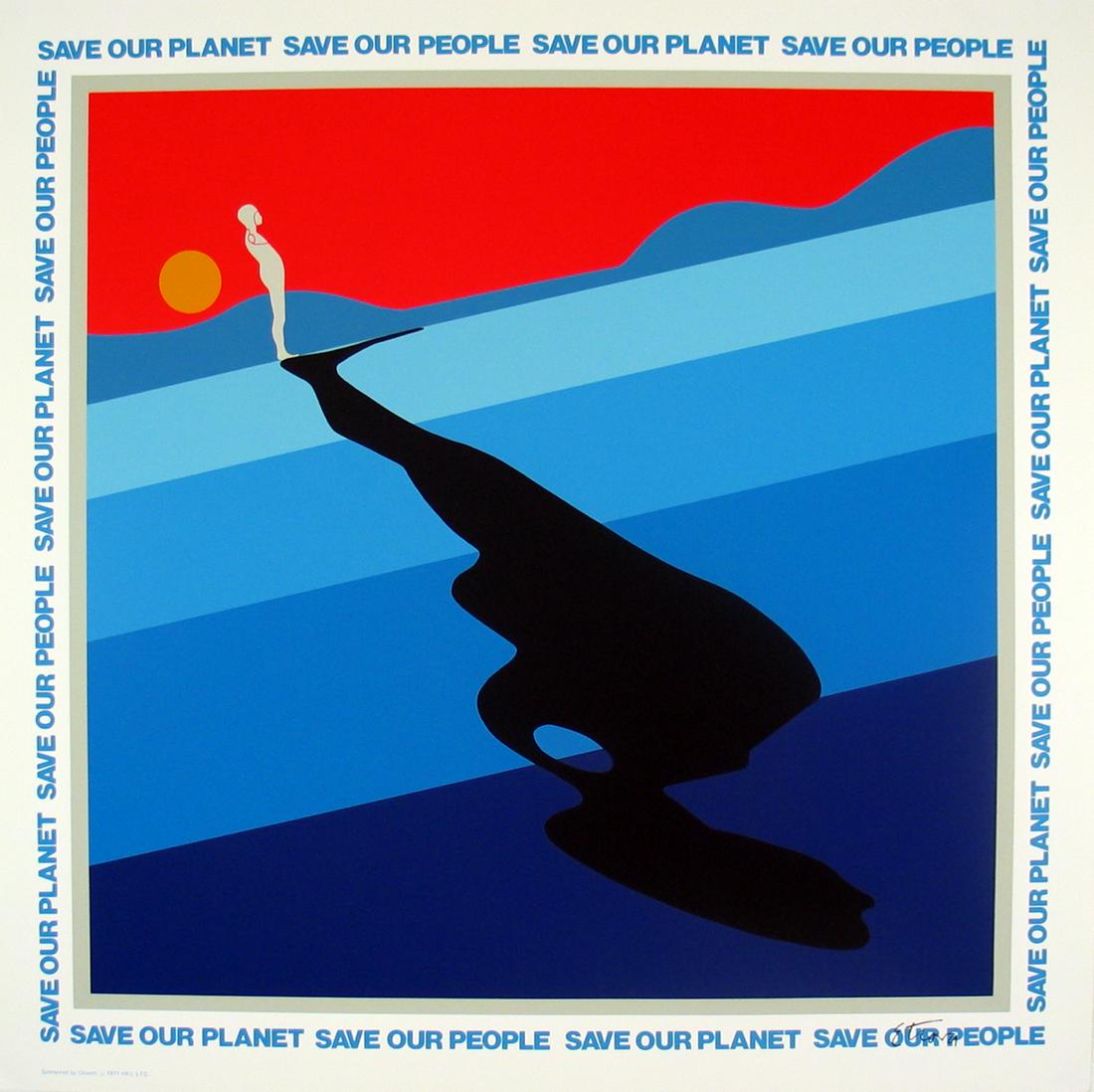 Ernest Trova: Save Our Planet: Save Our Planet by Ernest Trova, 1971 Unsigned Serigraph.Paper size is 34 x 34 inches, with an image size of 29 x 29 inches.The Serigraph is from an edition size of 2000 and is not framed.The conditio
