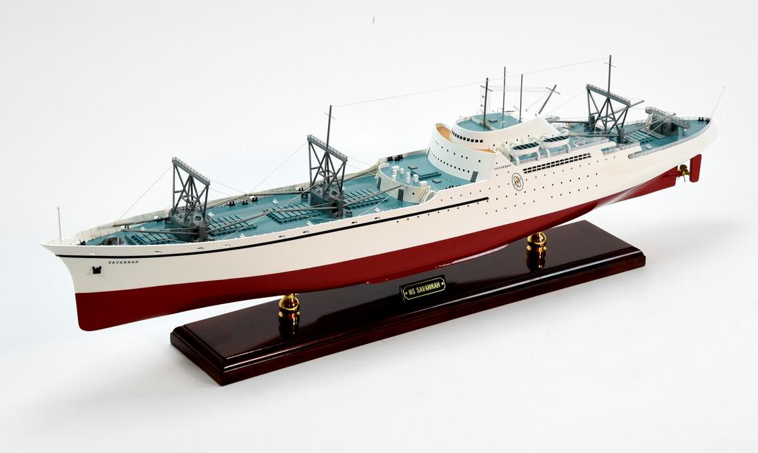 Savannah: Dimension approx.: (All sizes are in inches) 38 L x 5 W x 11 H; The model is already built, NOT a model ship kit; Hand crafted from scratch using finest woods & metal fittings; Museum Quality Reserve: