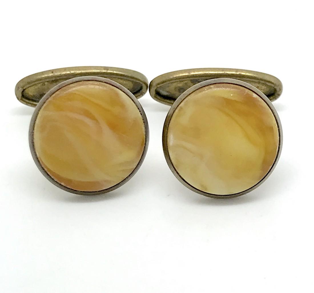 Antique cufflinks with Baltic amber (1 of 5)