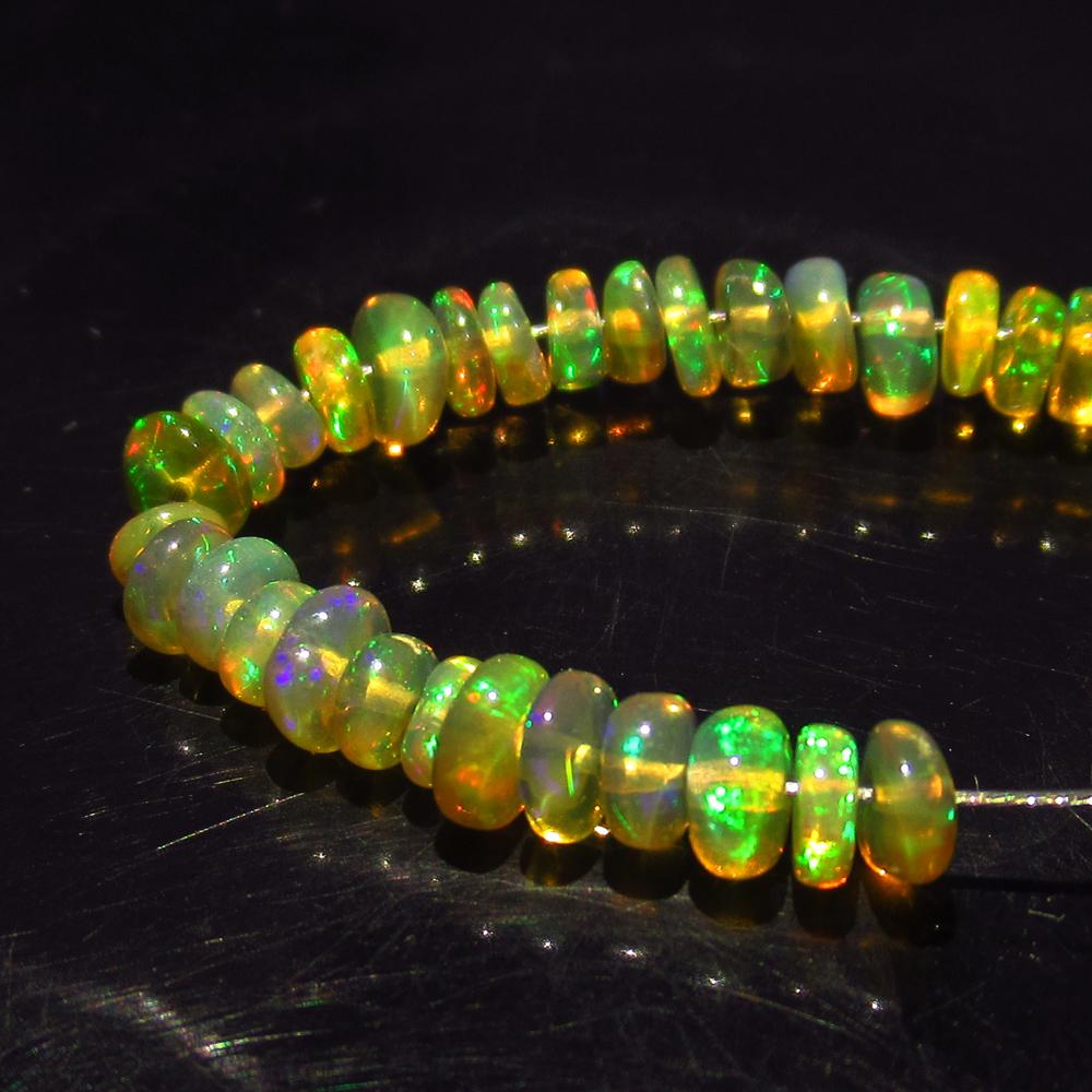 4.31 Ct Genuine 34 Ethiopian Drilled Round Opal Beads (1 of 2)