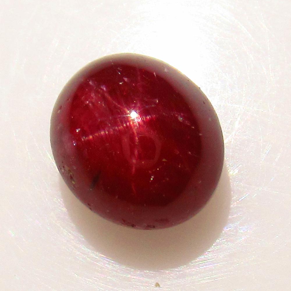 3.45 Ct Genuine Six Line Red Star Ruby 8X7 mm Oval Cab (1 of 2)