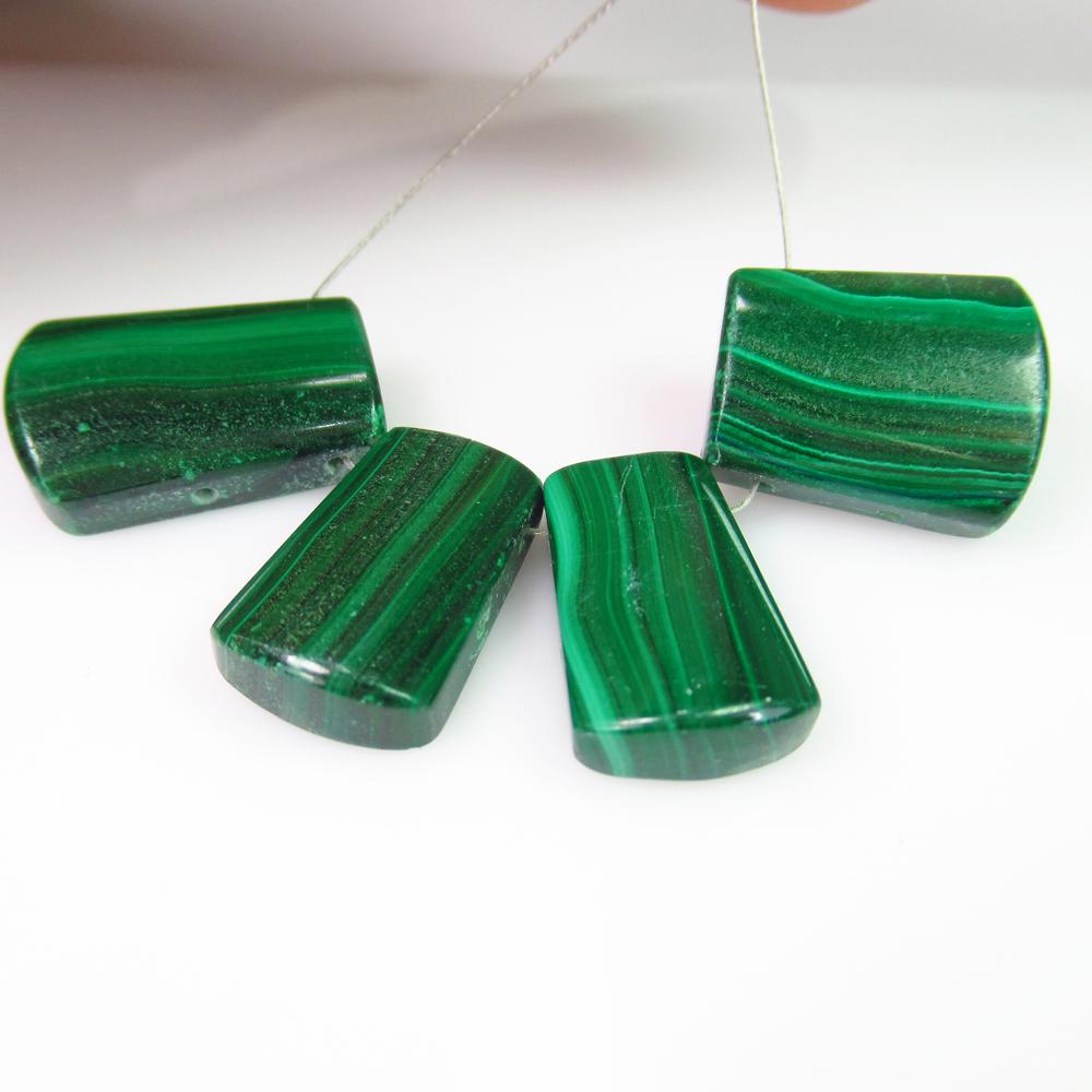 57.31 Ct Genuine Green Malachite Drilled Fancy Cut Set (1 of 2)