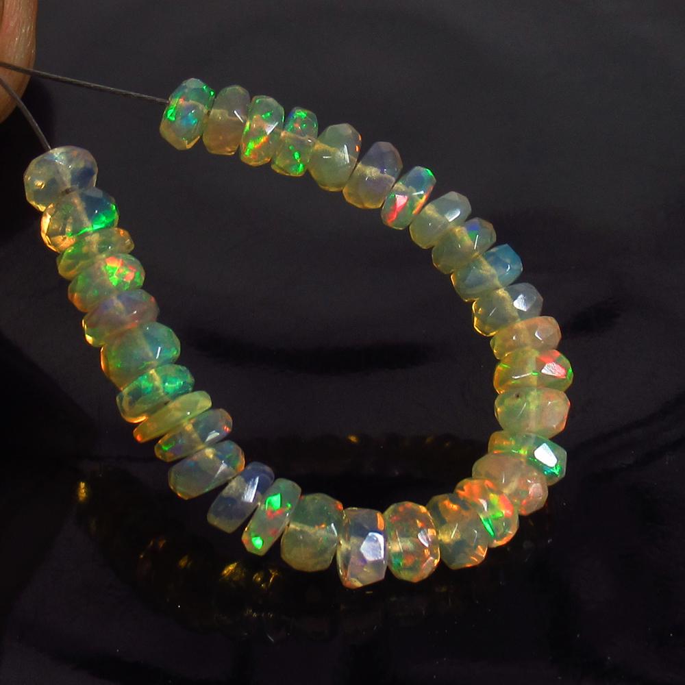 5.88 Ct Genuine 34 Drilled Round Fire Faceted Opal (1 of 2)