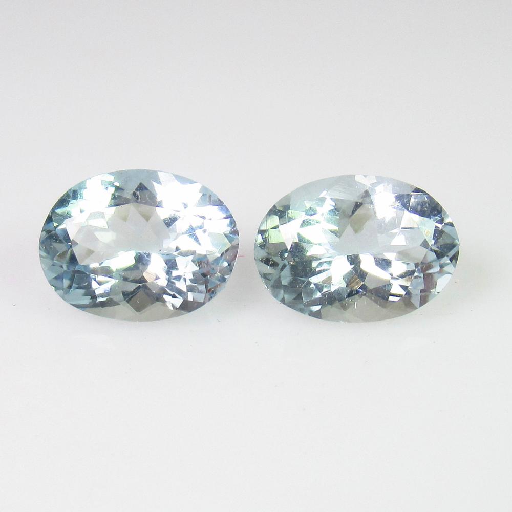 2.49 Ct Genuine Aquamarine Oval Pair (1 of 2)