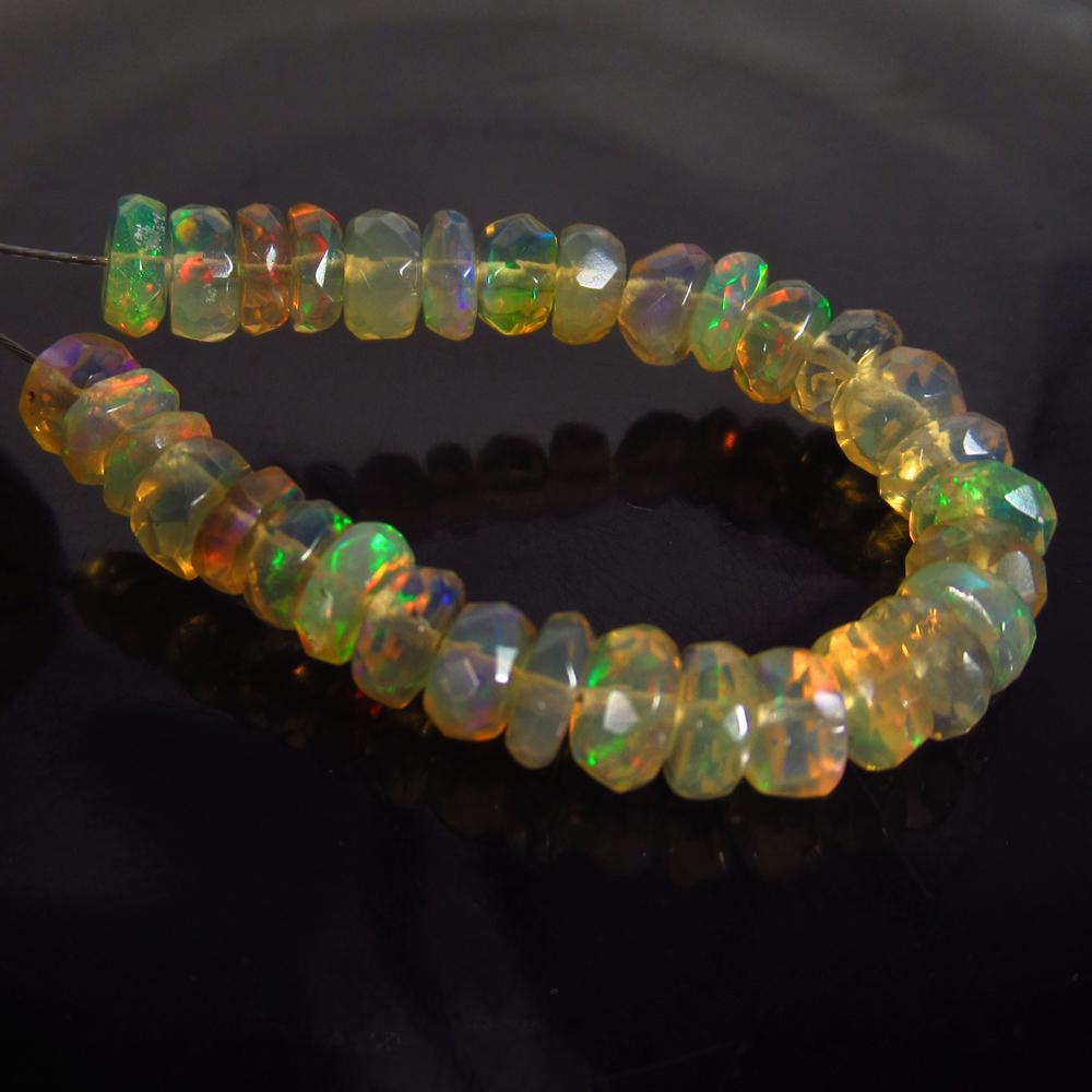 7.52 Ct Genuine 34 Drilled Round Fire Faceted Opal (1 of 2)