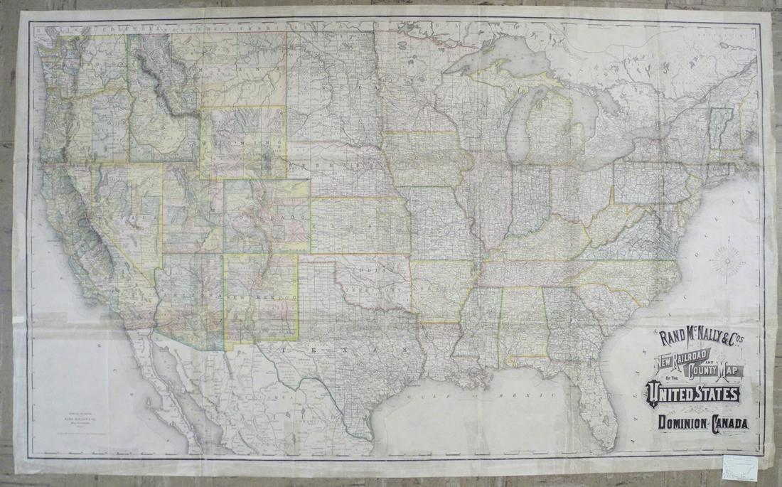 Rand McNally & Co.'s New Railroad and County Map of the (1 of 5)