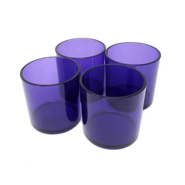 Four Purple Dansk Stacking Tumblers by Gunnar Cyren: Set of four beautiful purple mid-century modern stacking tumblers designed by Gunnar Cyren for Dansk. 3.5” x 3.5” x 3.5” Reserve: $40.00 Shipping: Domestic: Flat-rate of $15.00 to anywhere withi