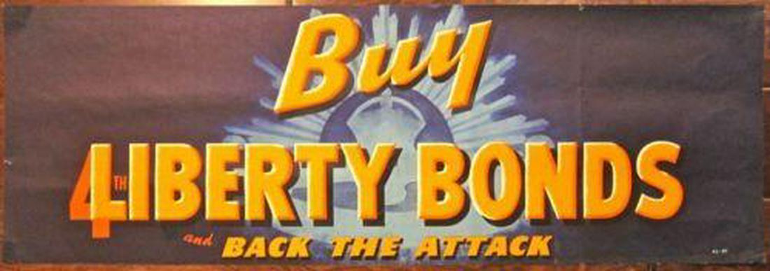 BUY 4TH LIBERTY BONDS & BACK THE ATTACK -ORIGINAL WWII (1 of 1)