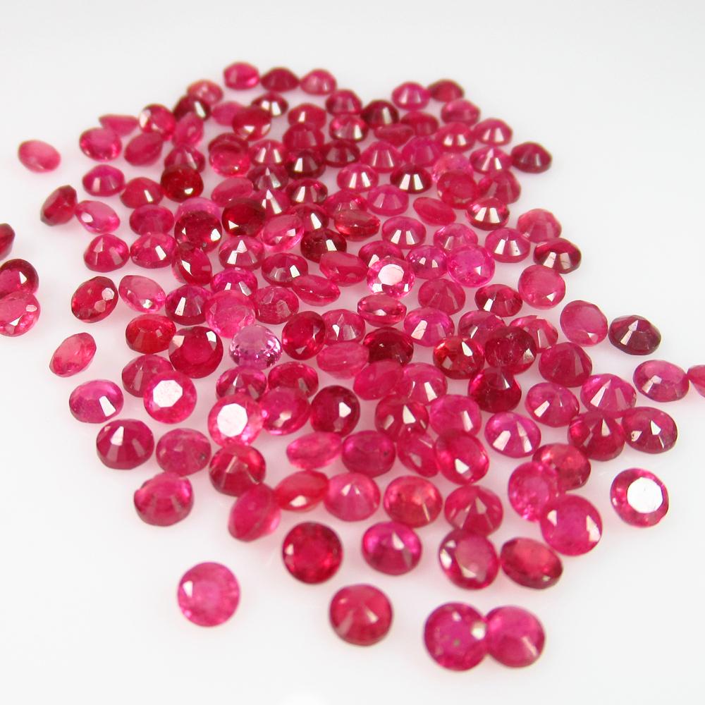 23.33 Ctw Natural 150 Mozambique Red Ruby Round Lot (1 of 2)