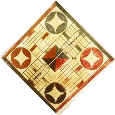 Signed 5-color Parcheesi Gameboard (1 of 4)