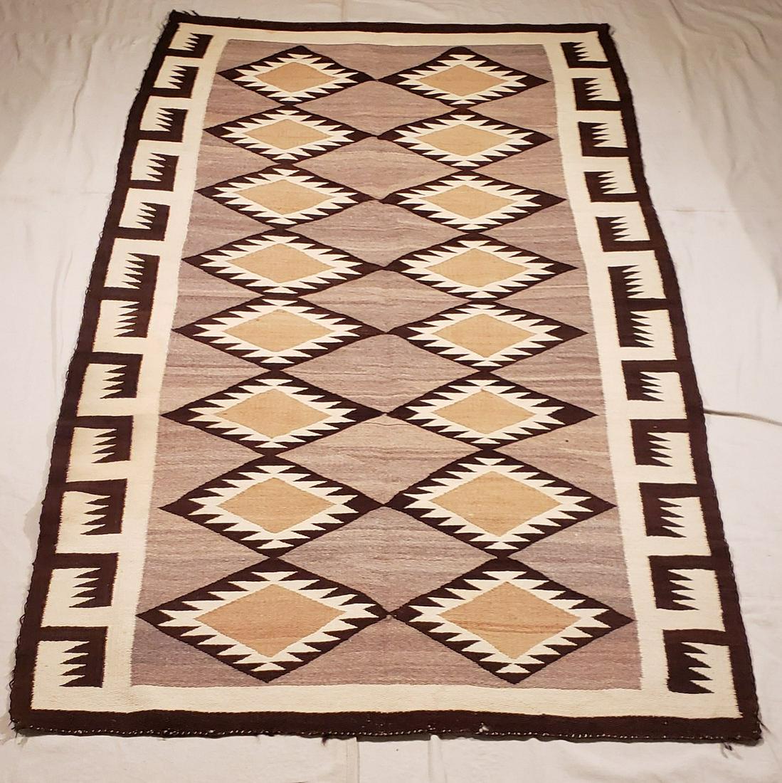 Large Navajo Woven Rug Ca 1940's (1 of 7)