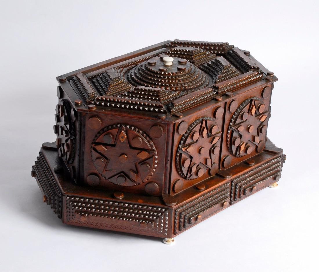 Tramp Art Box with Stars 1890s (1 of 9)