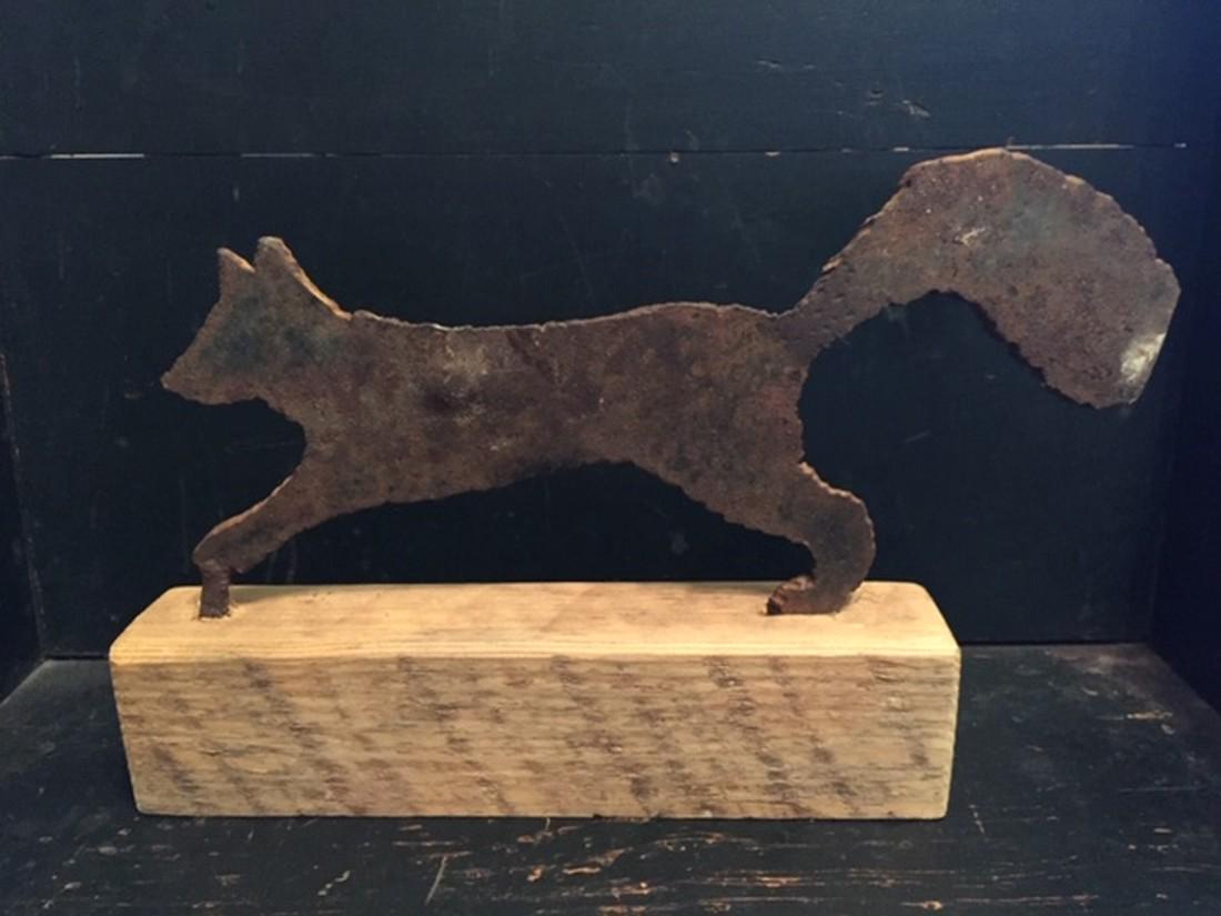 Iron shooting gallery target in form of a running fox (1 of 2)