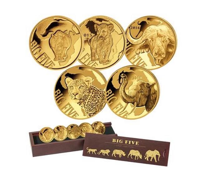 Big Five 2018 5x100 Francs 2013 - 2018 Proof Goldcoin (1 of 1)