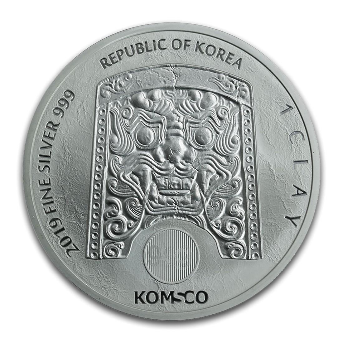 2019 South Korea Komsco Mint Chiwoo Cheonwang 1 oz 999: No Reserve! Title: 2019 South Korea Komsco Mint Chiwoo Cheonwang 1 oz 999 Silver Date/Period: 2019 Materials: 999 Silver Dimensions: 40 mm Description: 2019 South Korea Chiwoo Cheonwang 1 oz 999 Silve