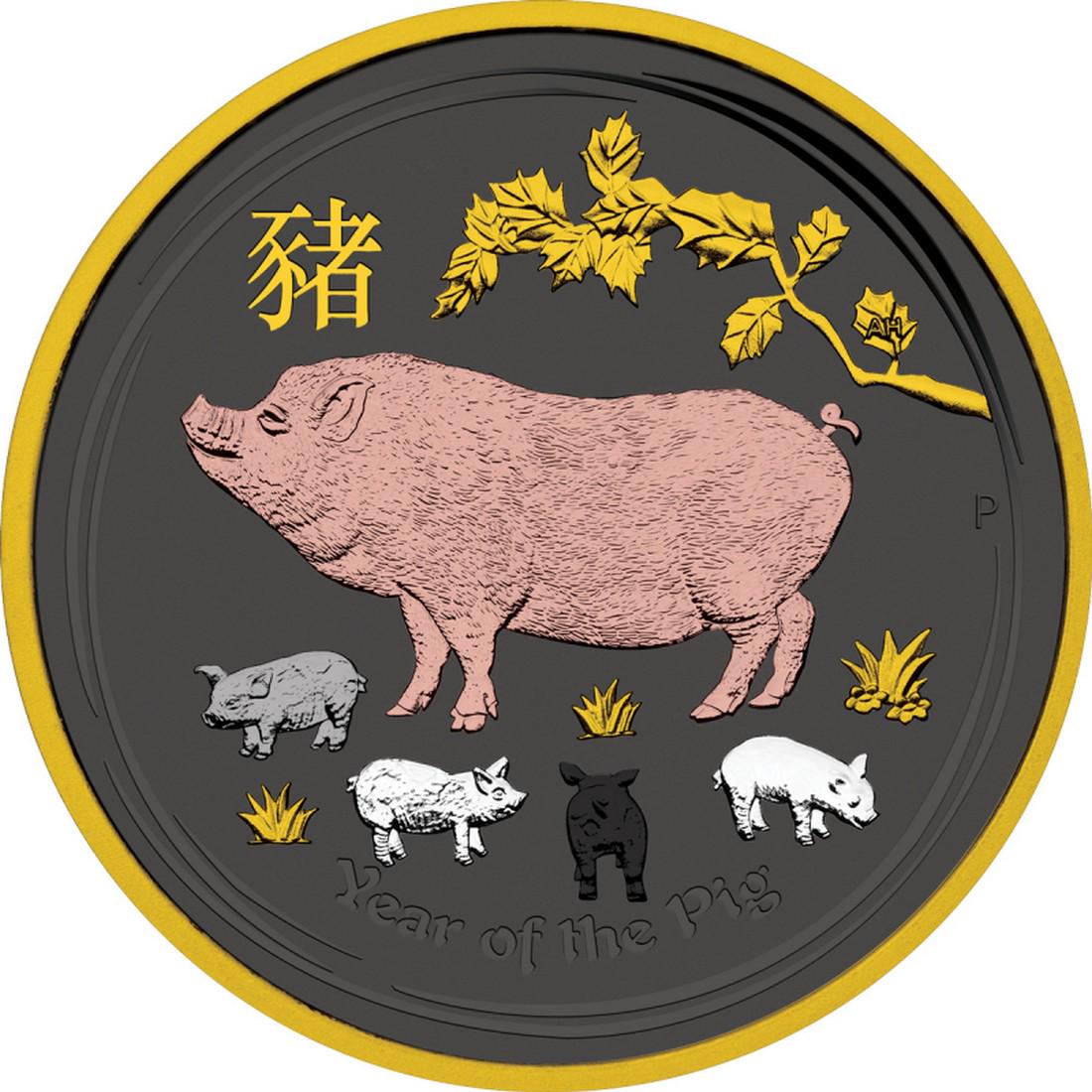 2019 Australia Lunar Year of the Pig 1 oz 999 Silver (1 of 1)