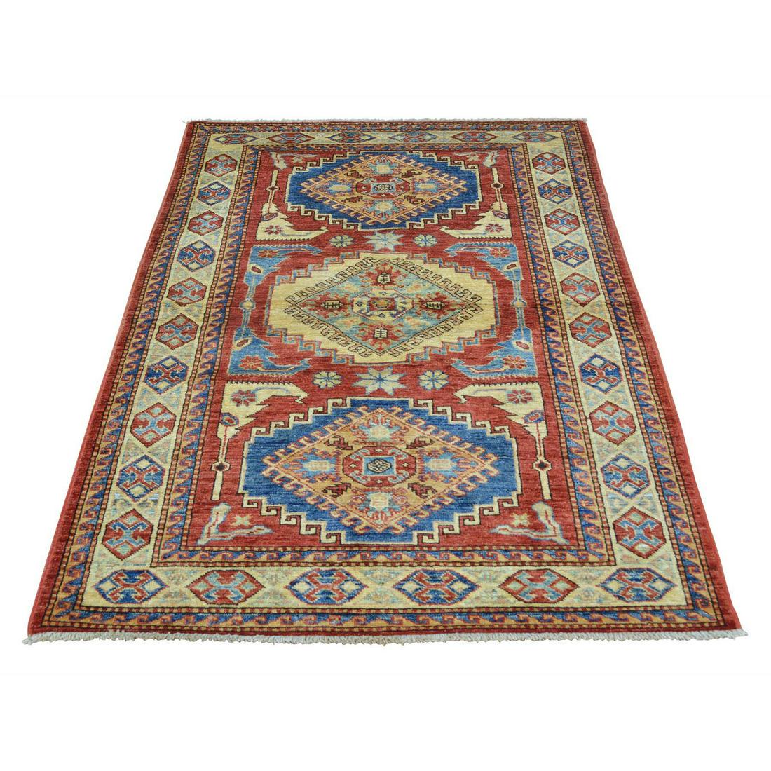 Red Super Kazak Hand Knotted Pure Wool Oriental Rug (1 of 5)