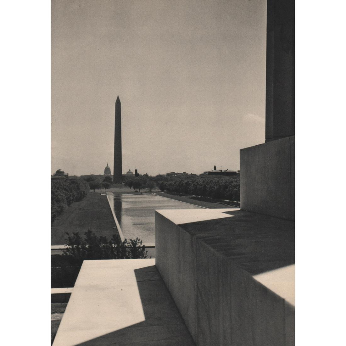 MARIO BUCOVICH - The Washington Monument: Artist: MARIO BUCOVICH Print Title: The Washington Monument Medium: Sheet-fed Gravure Printing Date: 1930's Printed in the USA Image Size approx: 9.5 x 6.25 inches Mario von Bucovich (1884-1944) was a