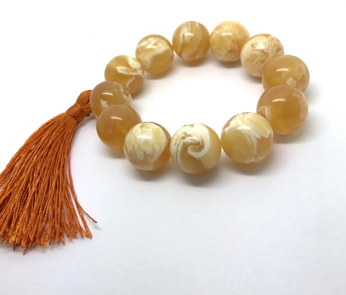 Vintage amber bracelet with tassels (1 of 9)