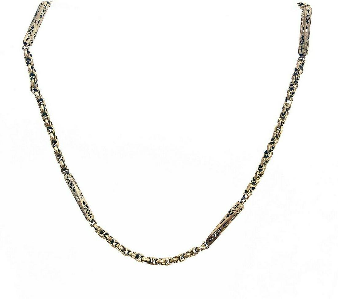 VICTORIAN 10K Yellow Gold Watch Chain Necklace (1 of 5)