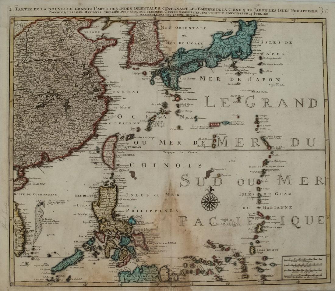 1792 Elwe Map of China, Japan, Korea and the: Title/Content of Map: 1792 Elwe Map of China, Japan, Korea and the Philippines -- Partie de la Nouvelle Grande Carte des Indes Orientales Contenant les Empires de la Chine, du Japon, les Isles Philipp