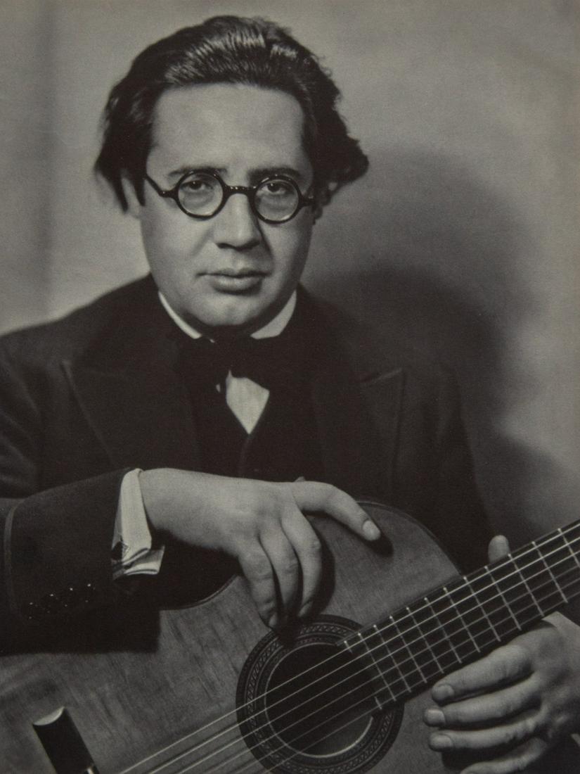 NICKOLAS MURAY - Andres Segovia: Artist: Nickolas Muray Title: Andres Segovia Medium: Photo Litho, 1967, USA Dimensions: 9.6x12.6" Heat Wax Mounted on 14x18" Conservation Board Nickolas Muray (1892 - 1965) was a Hungarian-born Americ