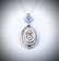 925 SS Necklace & Pendant w Oval Jasper, Violet Jade, - 2