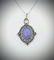 Sterling Silver Necklace w Raw Rubies & Violet Jade