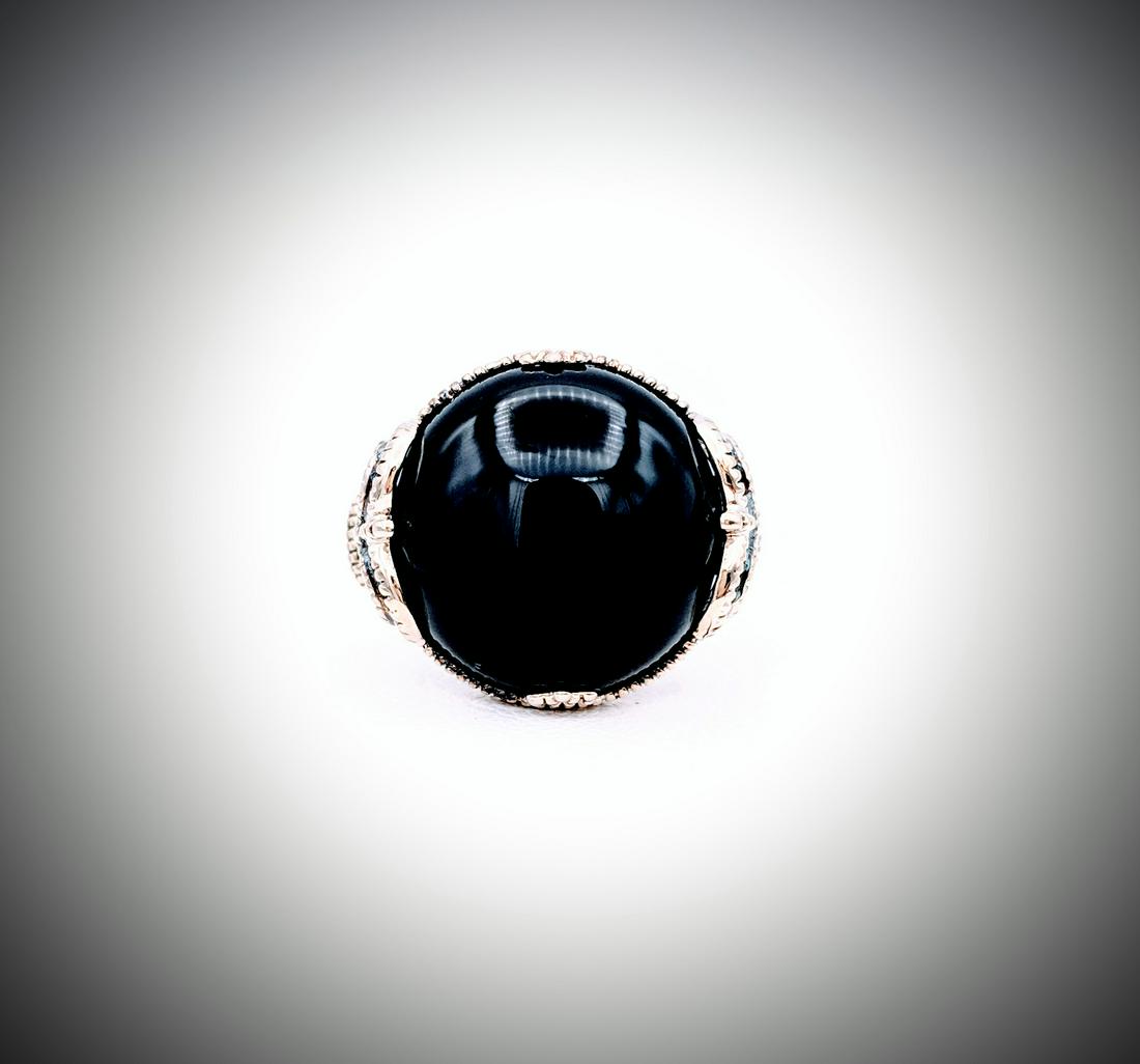 Sterling Silver Sz 7 Black Onyx Ring (1 of 4)