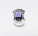 Sterling Silver Sz 7 Violet Jade Cocktail Ring w - 2