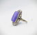 Sterling Silver Sz 7 Violet Jade Cocktail Ring w - 3