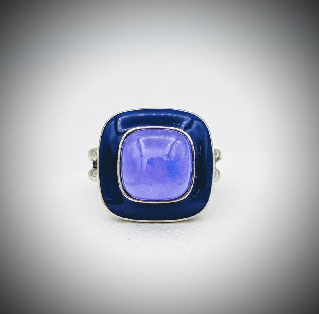 Sterling Silver Sz 7 Violet Jade Ring w Violet (1 of 3)