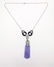 Winged Necklace w Engraved Violet Jade, Jade Loop,