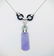 Winged Necklace w Engraved Violet Jade, Jade Loop, - 3