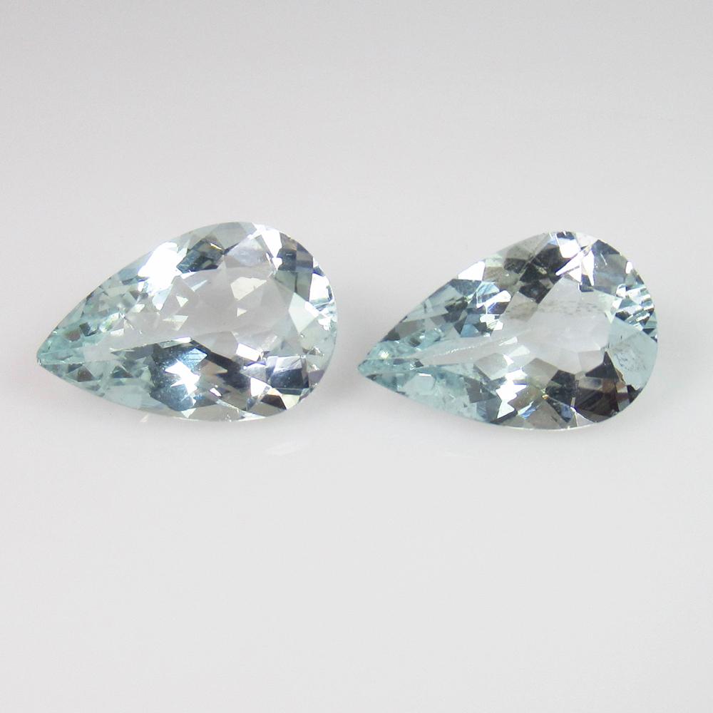 4.26 Ct Genuine Aquamarine Pear Pair (1 of 2)