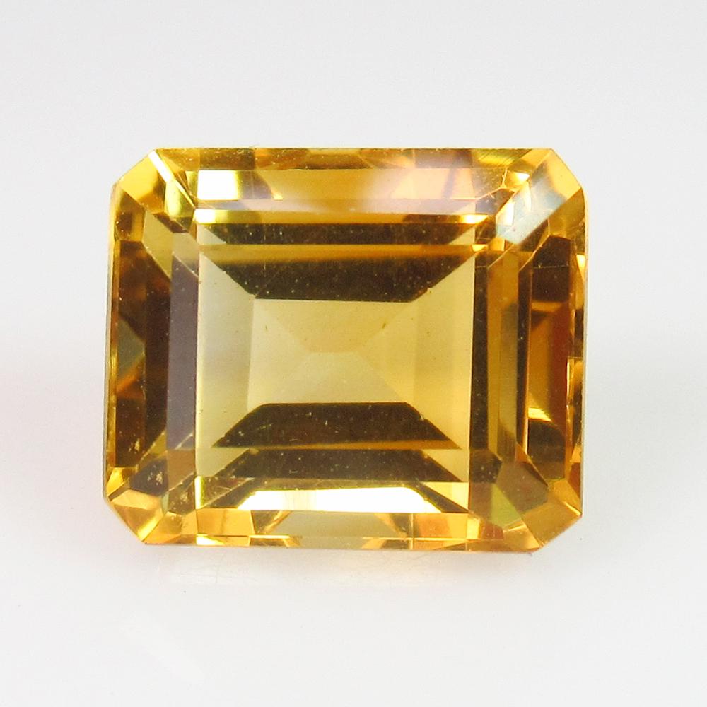 5.92 Ct Genuine Yellow Citrine 11.5X9.5 mm Emerald Cut (1 of 2)