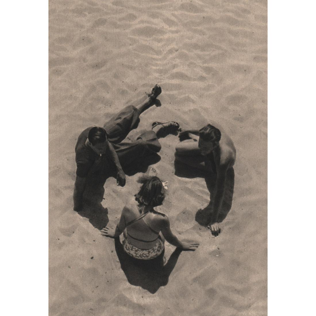 MAURICE BERNARD - Beach Group: Artist: MAURICE BERNARD Print Title: Beach Group Medium: Sheet-fed Gravure Printing Date: 1940's Printed in France Image Size: 9 x 6 inches Reserve: $30.00 Shipping: Domestic: Flat-rate of $15.00 to a